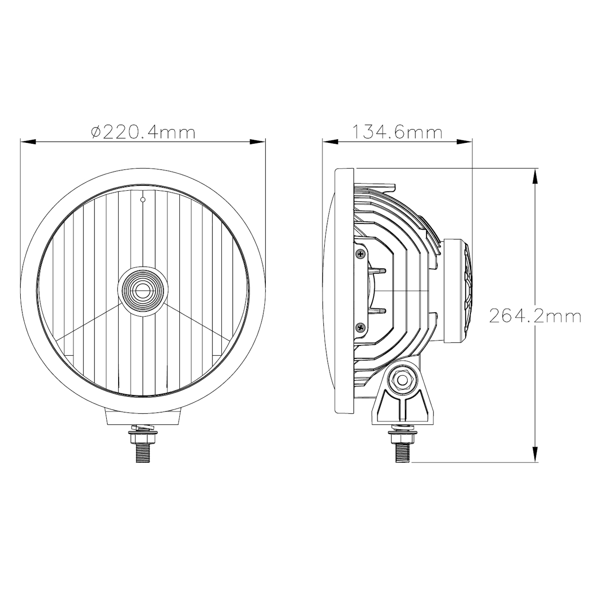 218.80mm Round LED Driving Lamp